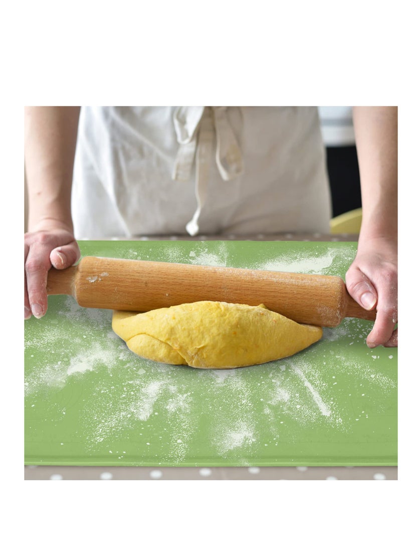 SYOSI Silicone Pastry Mat Kit 26.5"*17.7" Extra Thick Large Non Stick Baking Mat with Edge Heighten, Reusable Food Grade Silicone Dough Rolling Mat for Making Cookies, Macarons, Bread(Green) - Image 3