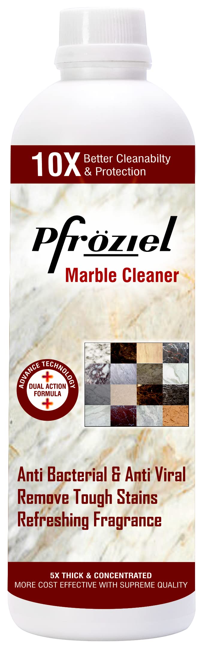 Pfroziel Marble & Granite Shampoo/Floor Cleaner (450ml) Antibacterial I 99.9% fights with germs I plant based organic Marble cleaner I Remove tough stainS - Image 1