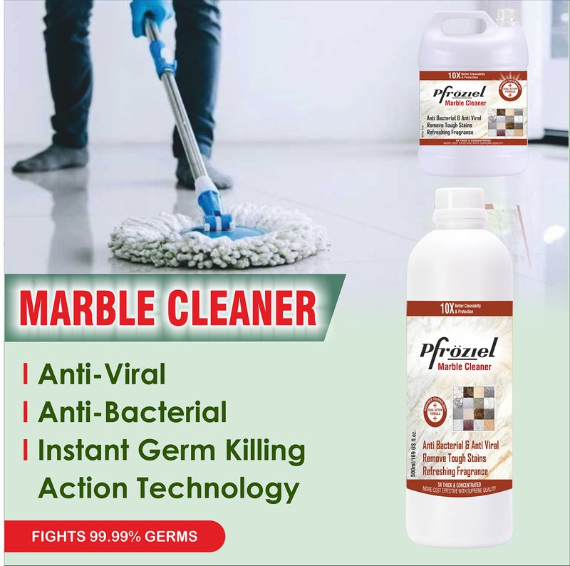 Pfroziel Marble & Granite Shampoo/Floor Cleaner (450ml) Antibacterial I 99.9% fights with germs I plant based organic Marble cleaner I Remove tough stainS - Image 2