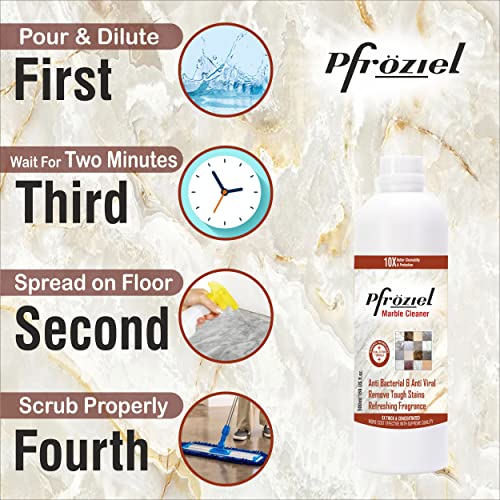 Pfroziel Marble & Granite Shampoo/Floor Cleaner (450ml) Antibacterial I 99.9% fights with germs I plant based organic Marble cleaner I Remove tough stainS - Image 3