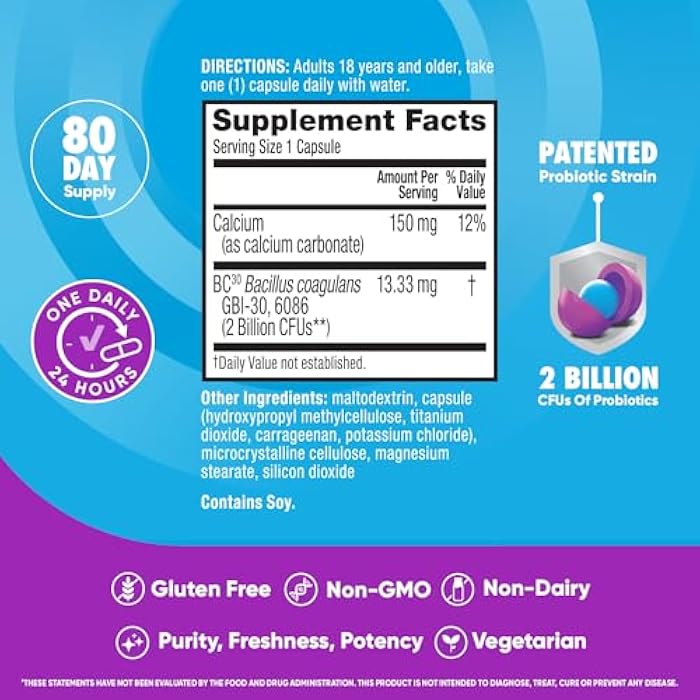 Digestive Advantage Probiotics for Digestive Health, Daily Probiotics for Women & Men, Supports Gut Health, Occasional Bloating & Diarrhea, Minor Abdominal Discomfort, & Immune Support, 80ct Capsules - Image 4