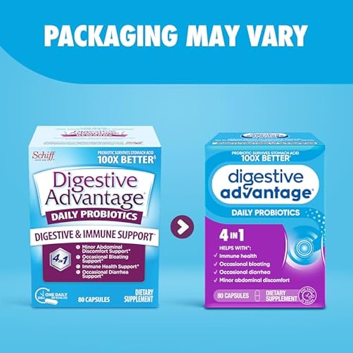 Digestive Advantage Probiotics for Digestive Health, Daily Probiotics for Women & Men, Supports Gut Health, Occasional Bloating & Diarrhea, Minor Abdominal Discomfort, & Immune Support, 80ct Capsules - Image 2