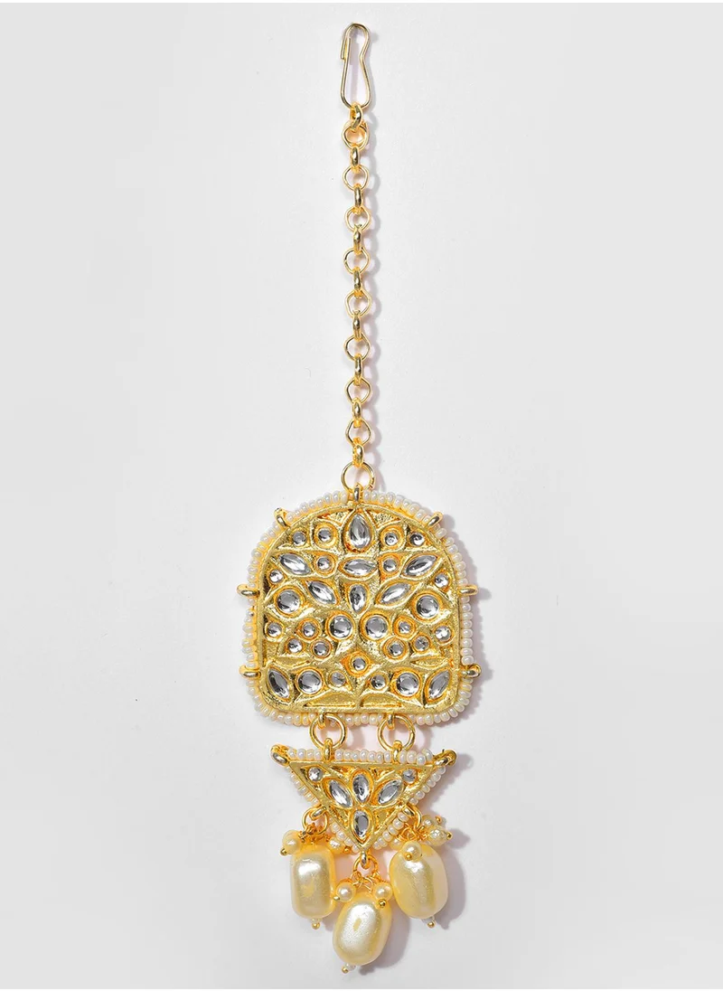 سوهي Stone-Studded & Pearl Beaded Jewellery Set
