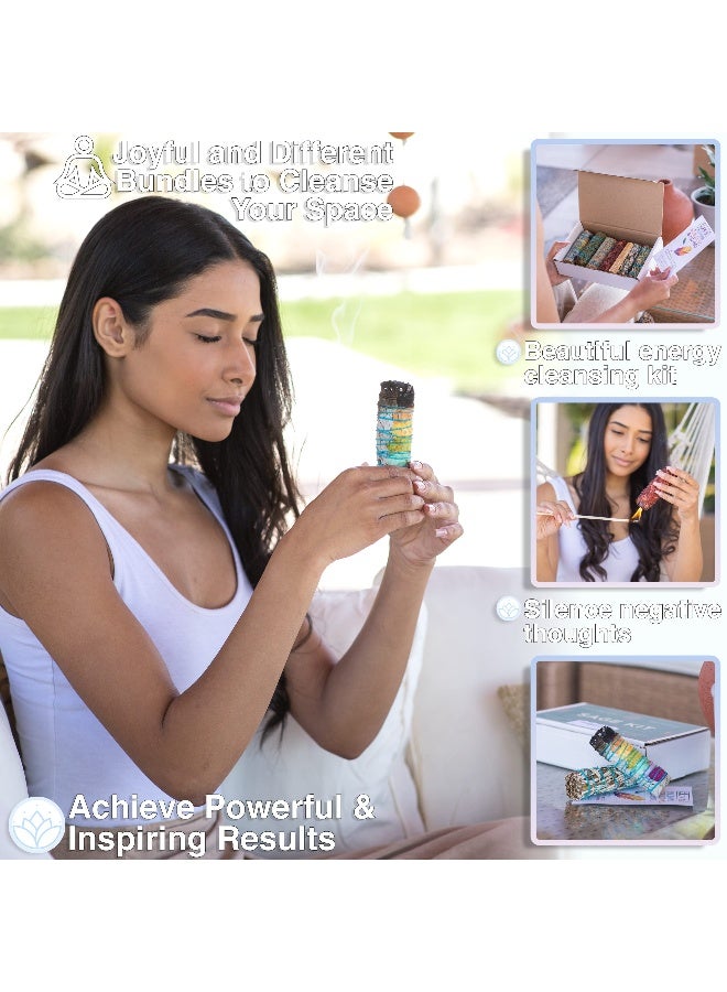 JL Local 7 Sage Smudge Kit with Blue Sage, 7 Chakra White Sage, Cedar, Dragon's Blood, Rosemary, Yerba Santa, Palo Santo | Salvia Blanca para Limpiar Sustainably Sourced - Image 3