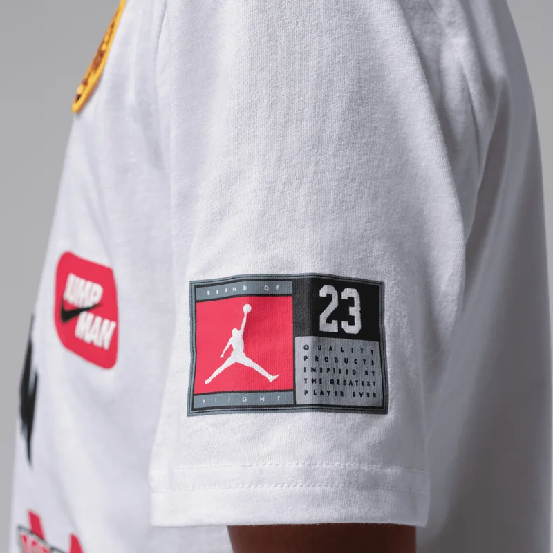 Jordan White Kids' Dynasty Patch T-Shirt  | Best Price UAE