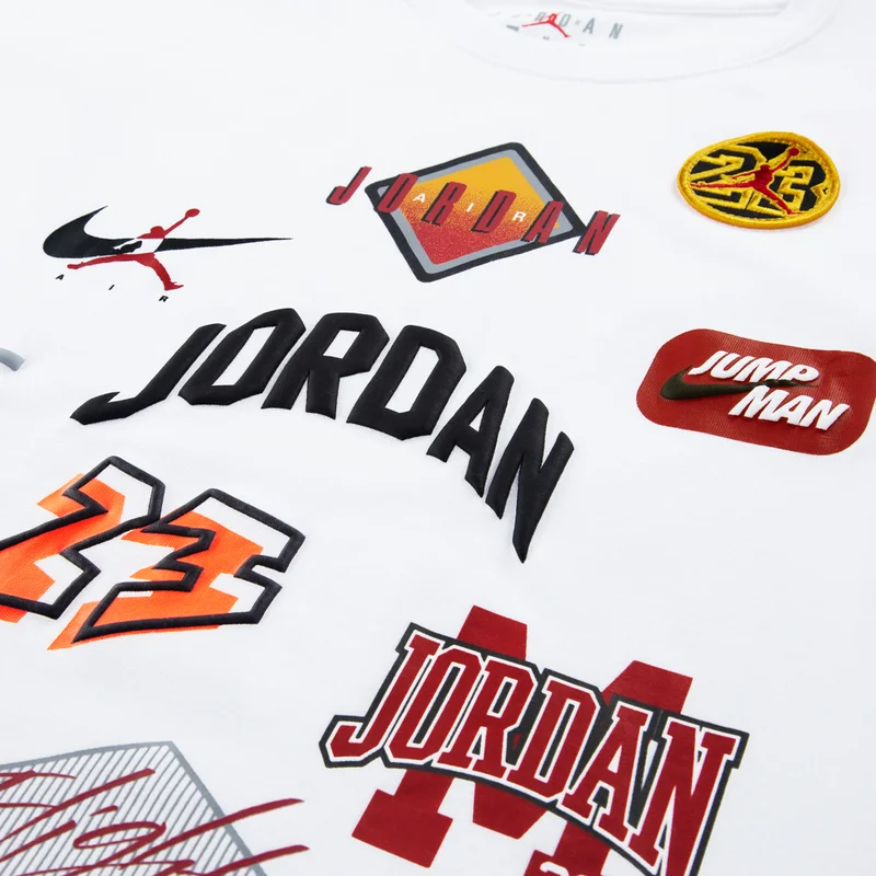 Jordan White Kids' Dynasty Patch T-Shirt  | Best Price UAE