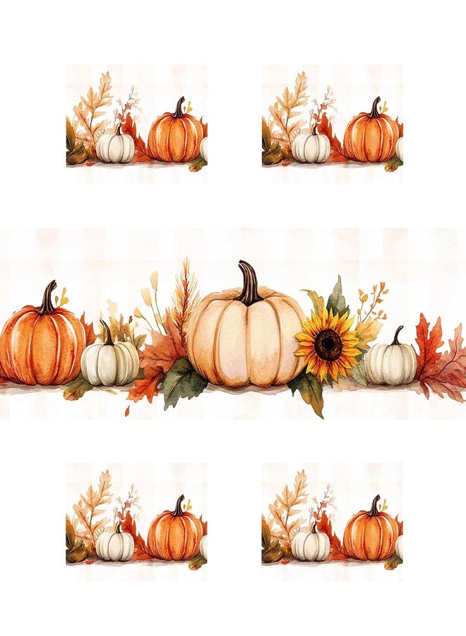 ANNA QUEEN Fall Pumpkin and Sunflower Table Runner and Placemats Set of 4, 13"x72" Table Runner with 12"x18" Placemats, Autumn Dining Table Decor for 4 People, Kitchen and Home Decor - Image 3