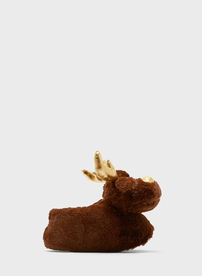 Ginger Reindeer House Slippers
