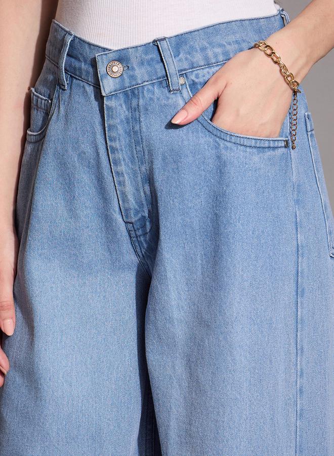 ساسافراس جينز بأرجل واسعة وخصر منخفض - Image 4