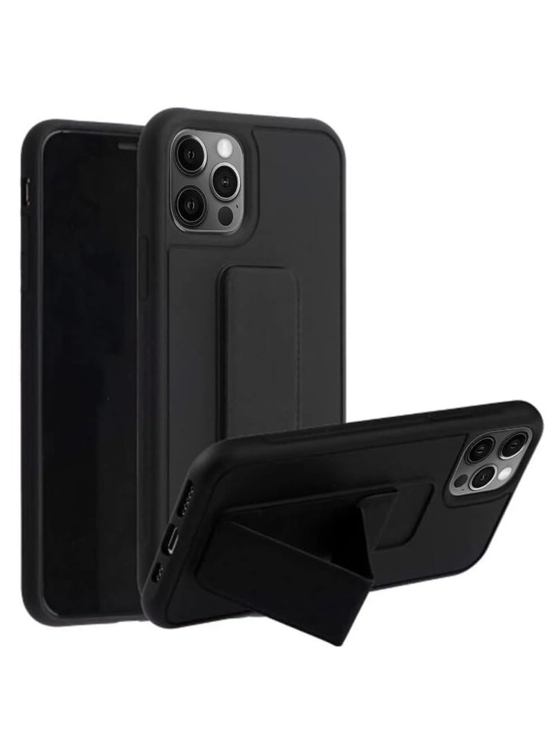 Protective Case With Back Strap Kickstand For iPhone 13 Pro Max, Dark Blue , Multi-Function Magnetic Car Finger Grip 3 in 1 Shock-Resistant Back cover  - Image 2