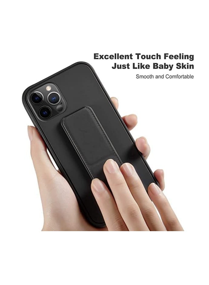 Protective Case With Back Strap Kickstand For iPhone 13 Pro Max, Dark Blue , Multi-Function Magnetic Car Finger Grip 3 in 1 Shock-Resistant Back cover  - Image 4