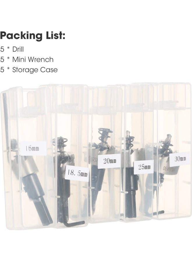 Loquat 5-Piece HSS Hole Saw With Separate Storage Case And Wrenches Set Silver 15.00X3.50X10.50cm - Image 4