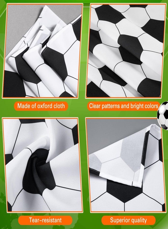 Oudain 4 Pcs Sports Theme Table Runner 72 x 13 Inch Baseball Football Soccer Basketball Birthday Party Runner Decorations for Kitchen Dining Home Sport Birthday Party Decoration (Soccer) - Image 2