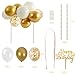 BEISHIDA Happy Birthday Cupcake Toppers White Gold Mini Balloon Cloud Birthday Cake Decorations for Wedding Anniversary Baby Shower Decorations - Image 2