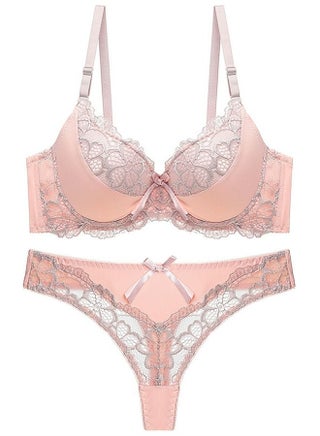 Comfy Thin Cup Lace Bra Panty Set Grey And Pink Color Matching - pzsku/Z694F92BE397EA0233B6FZ/45/_/1665668343/cbd7f76c-ee43-4783-beb6-16d65ec855f7