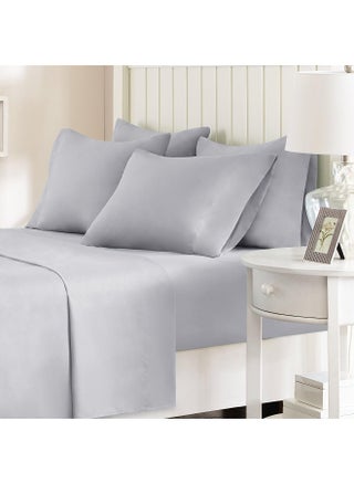 Comfort Spaces Ultra Soft Hypoallergenic Microfiber 6 Piece Set, Wrinkle Fade Resistant Sheets with Pillow Cases Bedding, Queen, Light Gray - pzsku/Z694F98DC10AFE31CA1A7Z/45/_/1741086429/52fd0507-3df9-4ecf-9b82-8bd734e12bcf