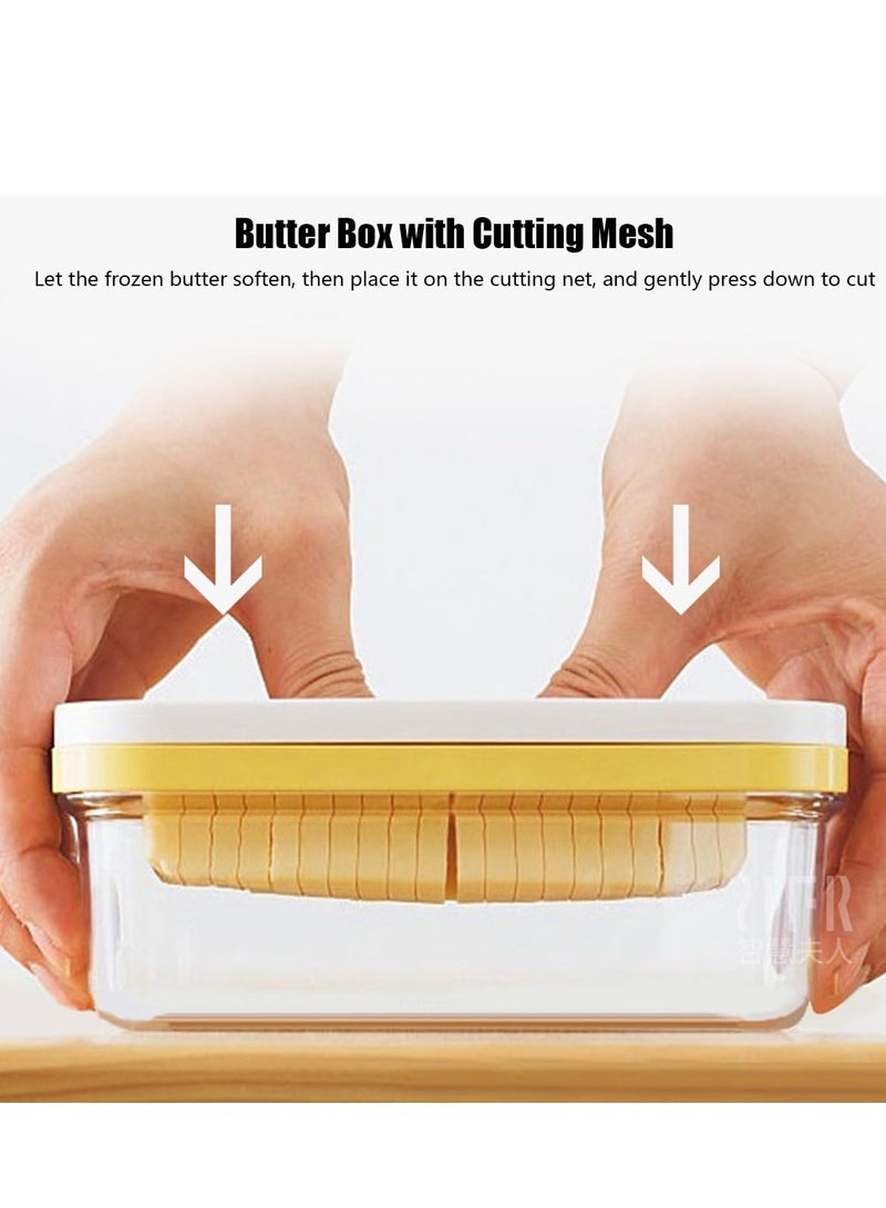 Excefore Butter Box With Transparent Lid Refrigerated Butter Slicer Cutter Stainless Steel Butter Cutter Slicer And Dish Replaceable Kitchen Cooking Baking Tool For Kitchen (White) - Image 5
