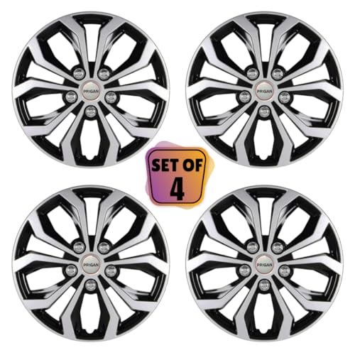 PRIGAN Alto K10 Black Silver Wheel Cover 13" for Alto K10 (Set of 4 Pcs) (Press Fitting) Model- Vision Black Silver 13 - Image 2