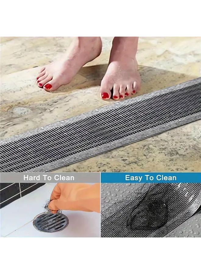 2 Rolls Self Adhesive Drain Filter Stickers With Built In Knife Disposable Shower Drain Hair Catcher - Image 2