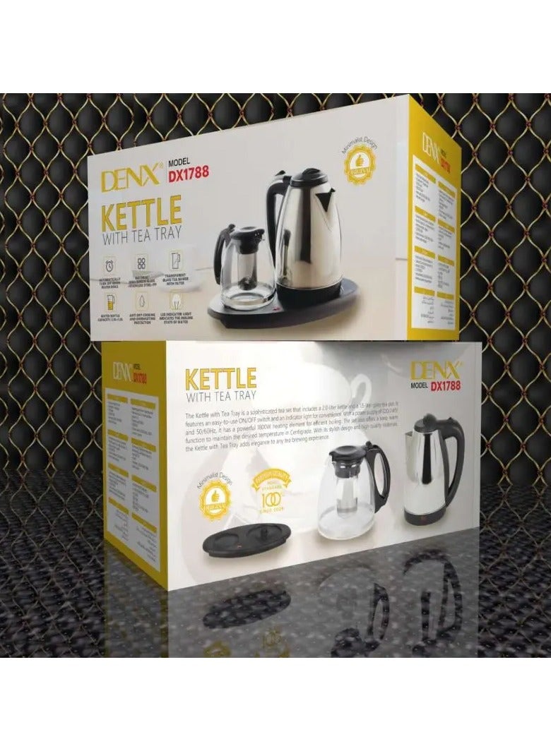 Denx Electric Kettle With Tea Tray & Automatic Shut-Off Feature - Image 4
