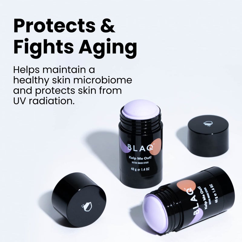 BLAQ Kelp Me Out Detox Mask Stick with Marine Algae and Kaolin Clay - Fast, mess free application - To calm, nourish, purify, protect, rejuvenate tired, dull-looking skin with anti-aging properties - Image 4
