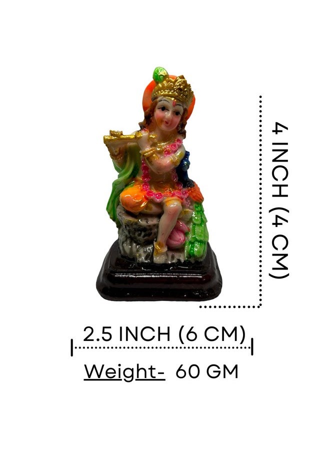 Salvus App SOLUTIONS Salvus APP SOLUTIONS Handmade Polyresin Sitting Laddu Gopal Statue - Adorn Your Space with Divine Grace and Joyful Serenity (Multicolor_4 Inch)  - Image 2