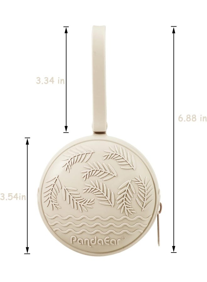 PandaEar 3 Pack Silicone Pacifier Holder Case, Portable Travel Pacifier Pouch for Newborns, BPA-Free Silicone Pacifier Storage Container for Boys & Girls (Green, Blue, Cream) - Image 4