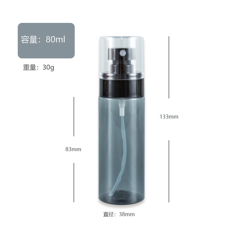 Petg Transparent Black Straight Round Bottle Ultra-Fine Nano Spray Bottle Portable Alcohol Disinfection Water Sub-Bottle Makeup Spray - Image 1