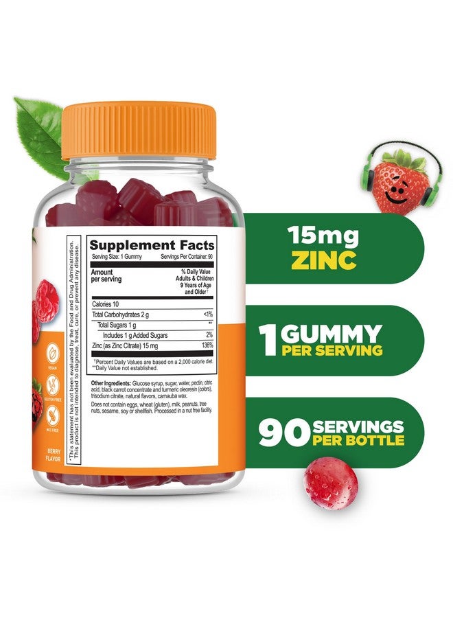 Lifeable Zinc Gummies for Kids |15mg | Great Tasting Kids Zinc Supplements | GMO Free Vegetarian Zinc Vitamins | for Healthy Skin and Immune Support for Kids and Children | 90 Gummies - Image 2