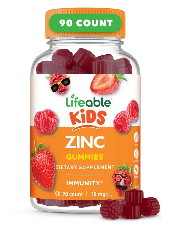 Lifeable Zinc Gummies for Kids |15mg | Great Tasting Kids Zinc Supplements | GMO Free Vegetarian Zinc Vitamins | for Healthy Skin and Immune Support for Kids and Children | 90 Gummies - Image 1