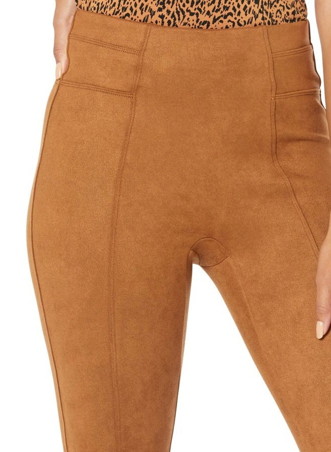 SPANX Faux Suede Leggings, Rich Caramel, M - Image 3