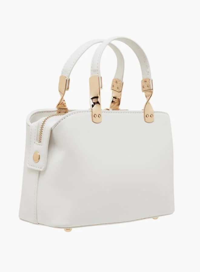 Flora Bella By Shoexpress Women Textured Tote Bag with Double Handle and Chain Strap
