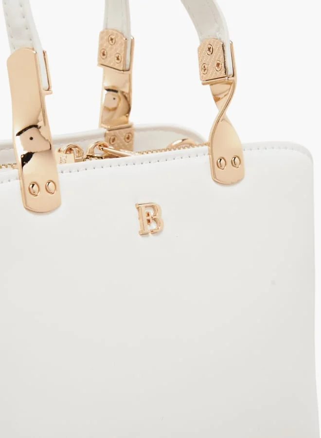 Flora Bella By Shoexpress Women Textured Tote Bag with Double Handle and Chain Strap