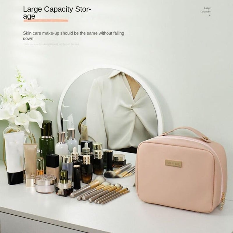 HOMENITY Leather Cosmetic Bag Waterproof Makeup Organizers New Storage Tool Women - Image 2