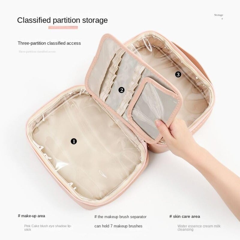 HOMENITY Leather Cosmetic Bag Waterproof Makeup Organizers New Storage Tool Women - Image 4