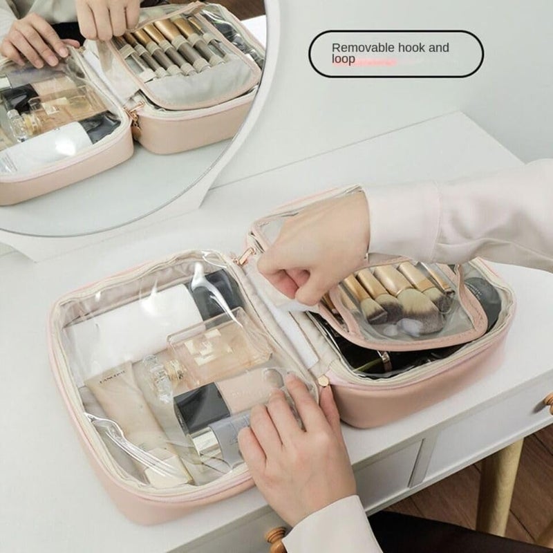 HOMENITY Leather Cosmetic Bag Waterproof Makeup Organizers New Storage Tool Women - Image 3