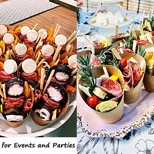 KINGZHUO 50 Pcs French Fries Holder 14oz Charcuterie Cups Disposable Take-out Party Baking Waffle Paper Popcorn Boxes Kraft Paper Cups Holder French Fry Cups Holder Wedding Food Trays Paper Cones - Image 4