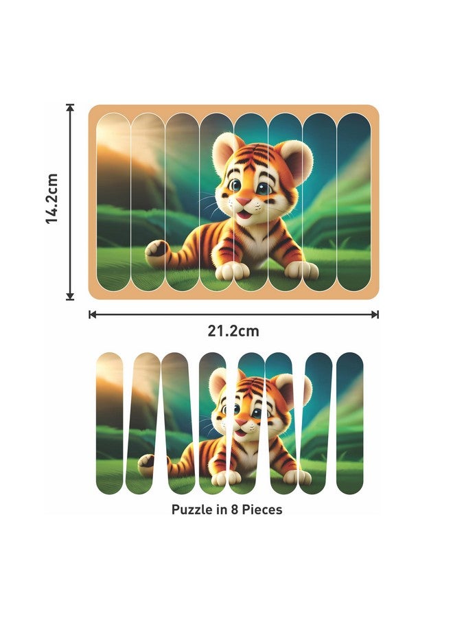 RATNA'S Ratna's Stick Puzzle Cuties Pack of 8 Framed Puzzles, 32pcs Double Sided Wooden Stick Puzzles Educational Toy for Kids 2+ Years  - Image 2