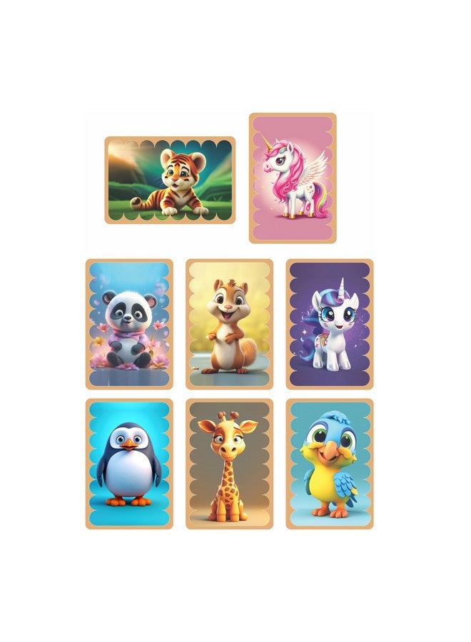 RATNA'S Ratna's Stick Puzzle Cuties Pack of 8 Framed Puzzles, 32pcs Double Sided Wooden Stick Puzzles Educational Toy for Kids 2+ Years  - Image 3
