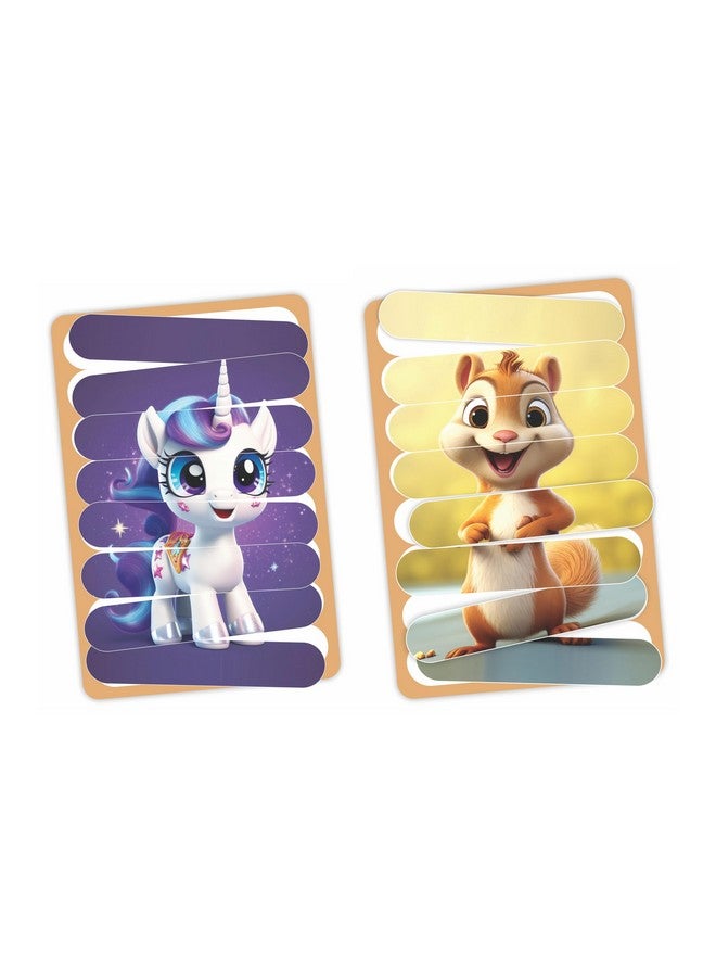 RATNA'S Ratna's Stick Puzzle Cuties Pack of 8 Framed Puzzles, 32pcs Double Sided Wooden Stick Puzzles Educational Toy for Kids 2+ Years  - Image 1