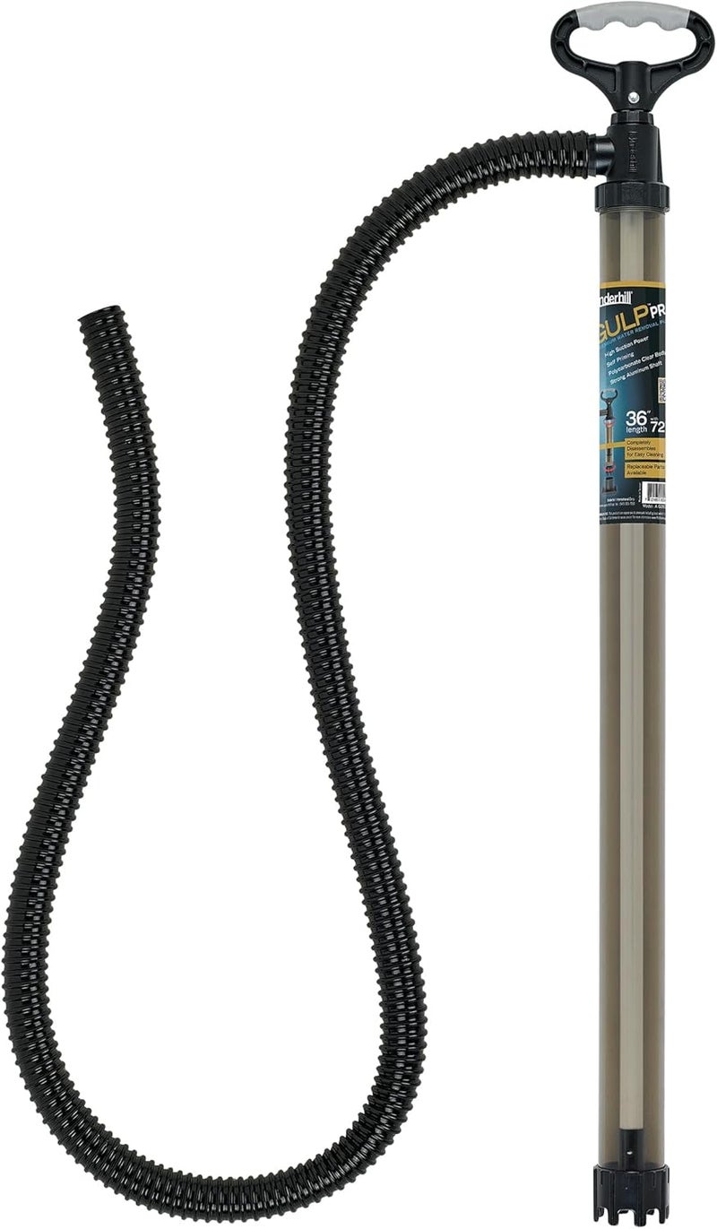 Underhill Big Gulp Pro Siphon Suction Water Pump 36 Inch Length with 72 Inch Outlet Hose, For Fluid Transfer, Water Removal, A-G3672CK - Image 1
