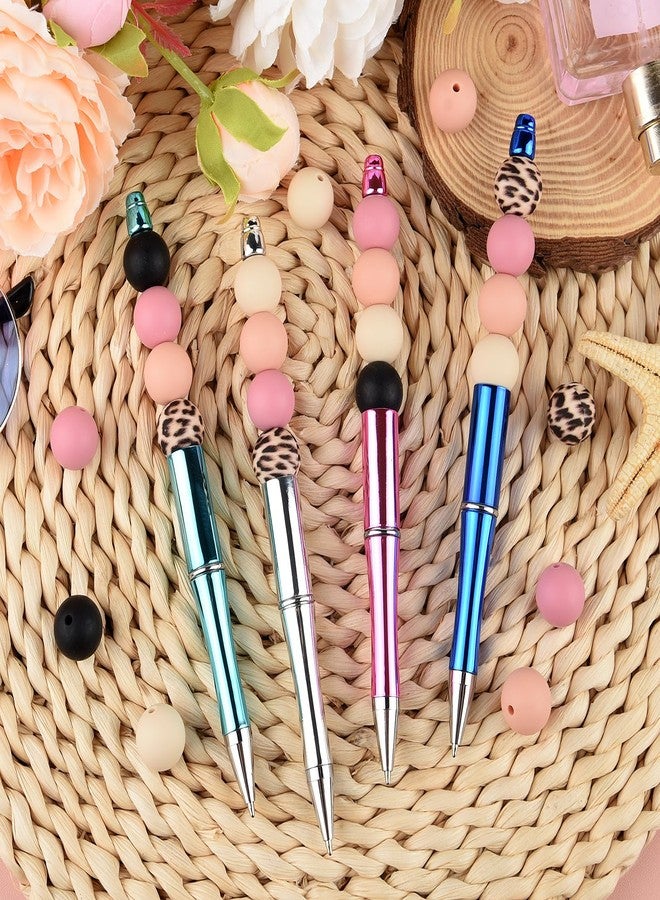 ASTARON 100 Pcs 15mm Silicone Beads for Keychain Making, Pink Black Silicone Beads Bulk Round Beads for Bracelets Pens Crafts Supplies - Image 4