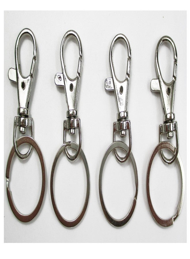 One For All ALL in ONE Lobster Clasps Claw Swivel Trigger Clips Snap Hooks Bag Key Ring Hook Charms Findings (20pcs Platinum) - Image 1