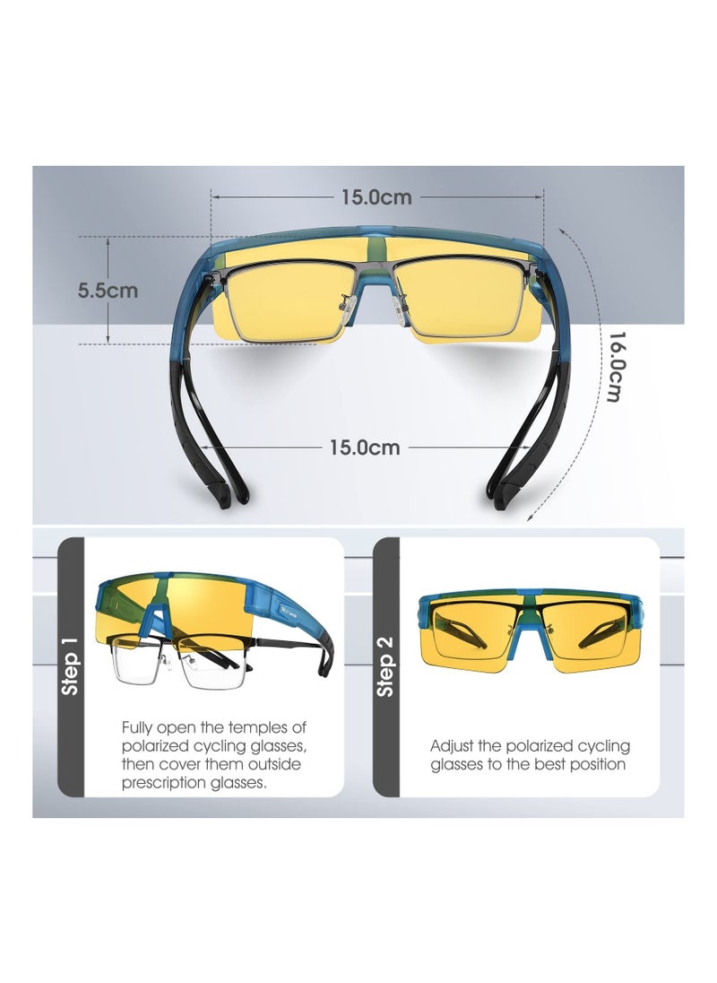Excefore - Fit Over Sunglasses for Men Women, Wraparound Sunglasses Over Glasses, Polarized Glasses, UV Protection - Image 1