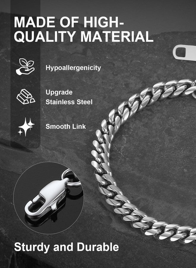 ChainsPro Cuban Bracelet Male Stainless Steel Heavy Wrist Chain 6MM 21 CM Valentine's Father's Gift - Image 4