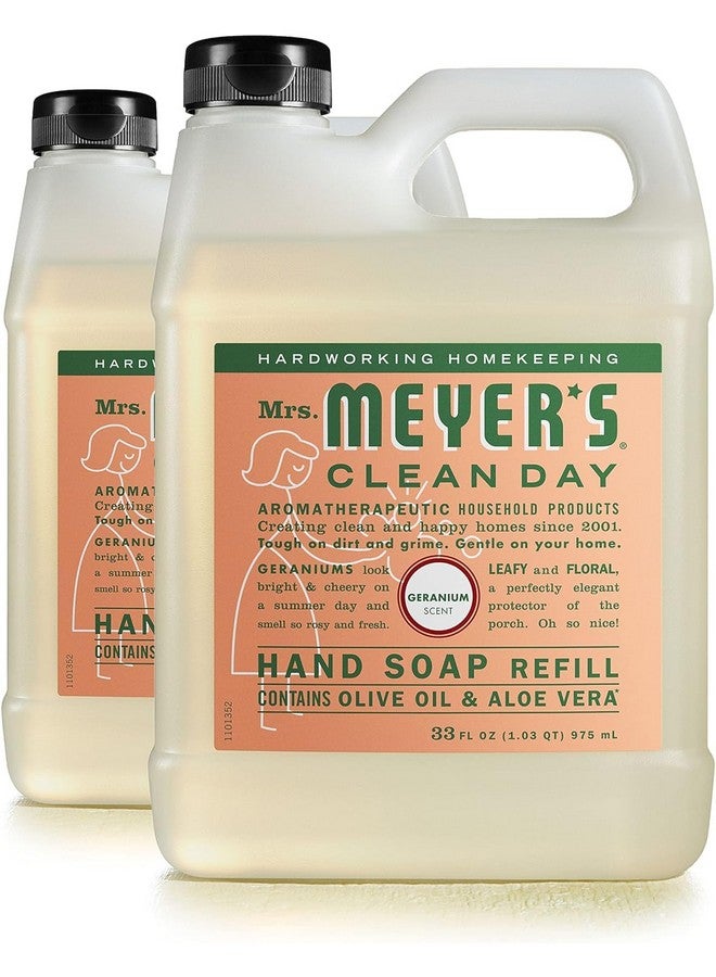 مسز مايرز كلين داي عبوة إعادة تعبئة صابون اليدين "كلين داي" من السيدة مايرز، مصنوعة من زيوت عطرية، تركيبة قابلة للتحلل الحيوي، برائحة إبرة الراعي، 33 أونصة سائلة - عبوة من قطعتين - Image 1