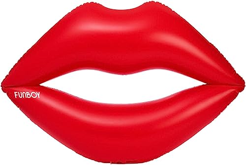 FUNBOY Giant Inflatable Red Lips Pool Float Luxury Float for Summer Pool Party and Entertainment