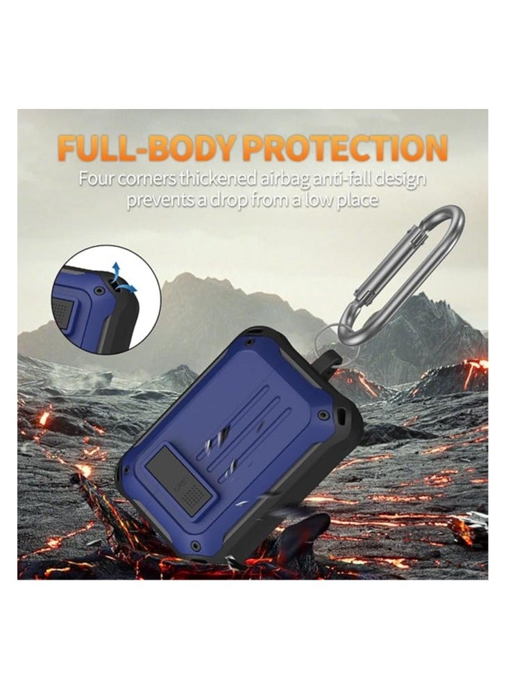 Elmo3ezz Compatible with Case for Sony WF-1000XM4 (2021), Secure Lock Cases Compatible with XM4 Protective Cover with Carabiner (Black & Blue) - Image 3