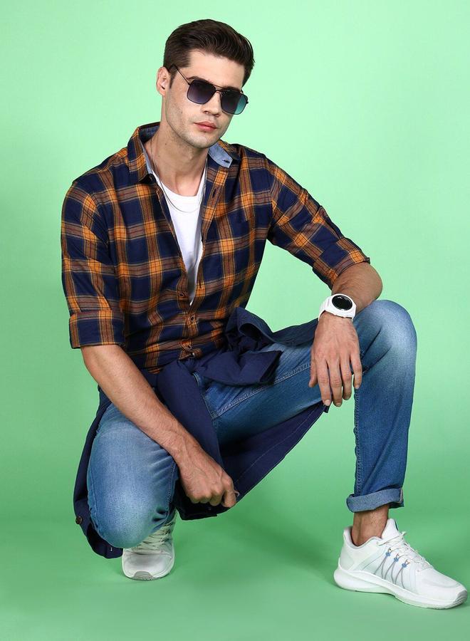 Take Two Men Regular Fit Checkered Casual Shirt - Image 4