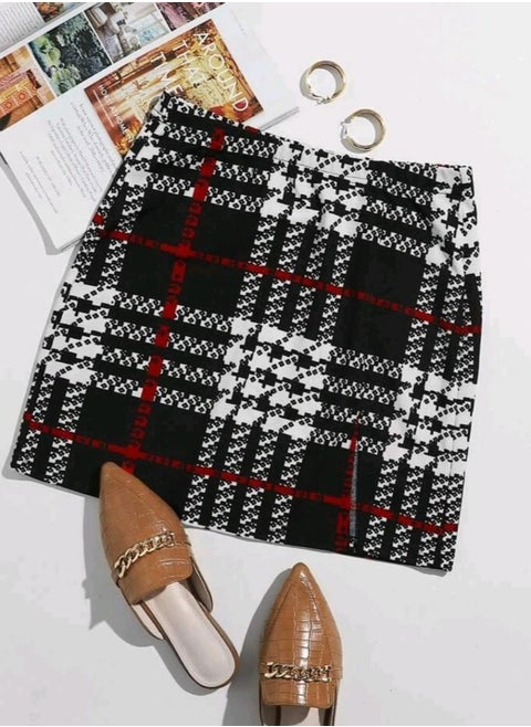 SHEIN Privé Houndstooth Print